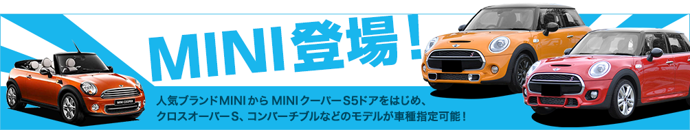 車種指定にMINIが登場！