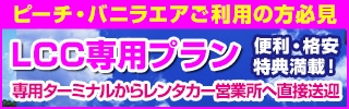 【LCC専用プラン】ピーチ・エアアジアご利用の方必見の得々プラン！