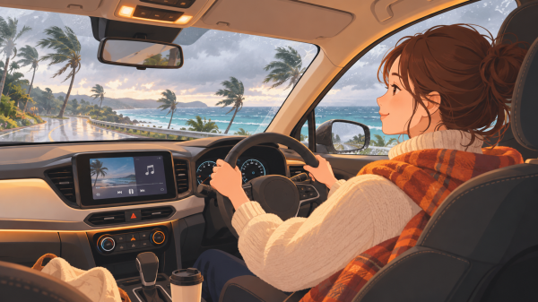 暖かい車内
