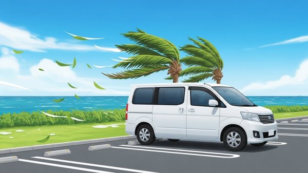 強風にあおられても平気なミニバン