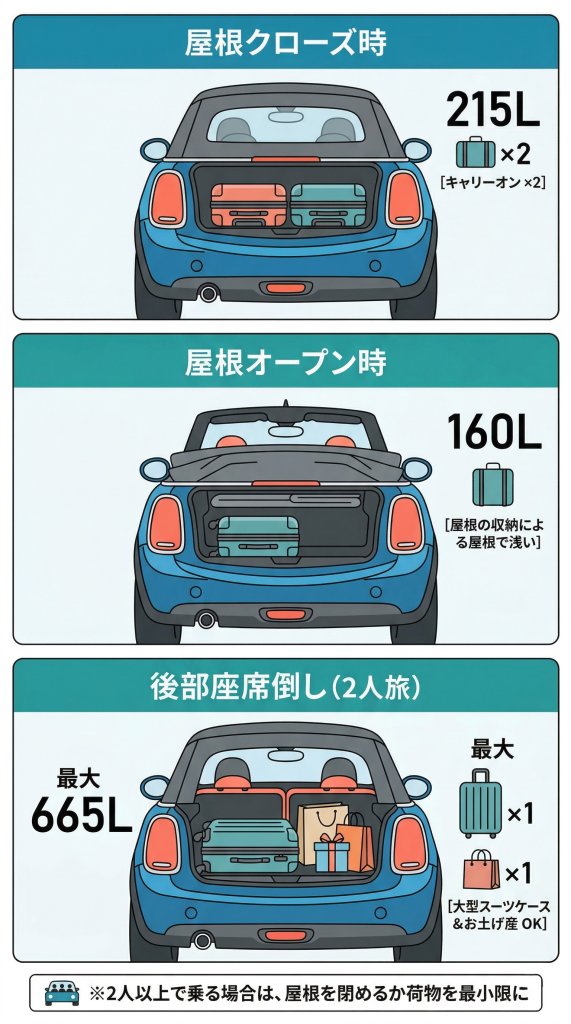 mini コンバーチブル 積載量