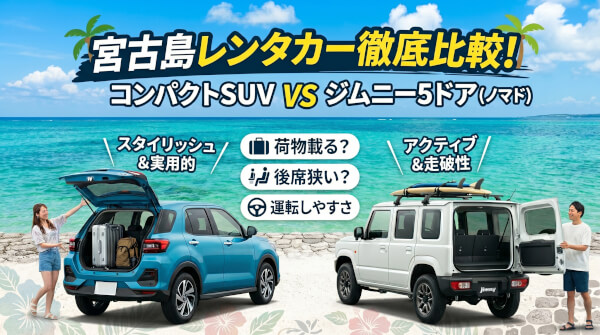 【宮古島レンタカー】ジムニー5ドアと人気SUVを徹底比較！荷物は載る？
