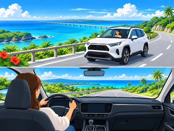 南国海岸を走るSUVの旅